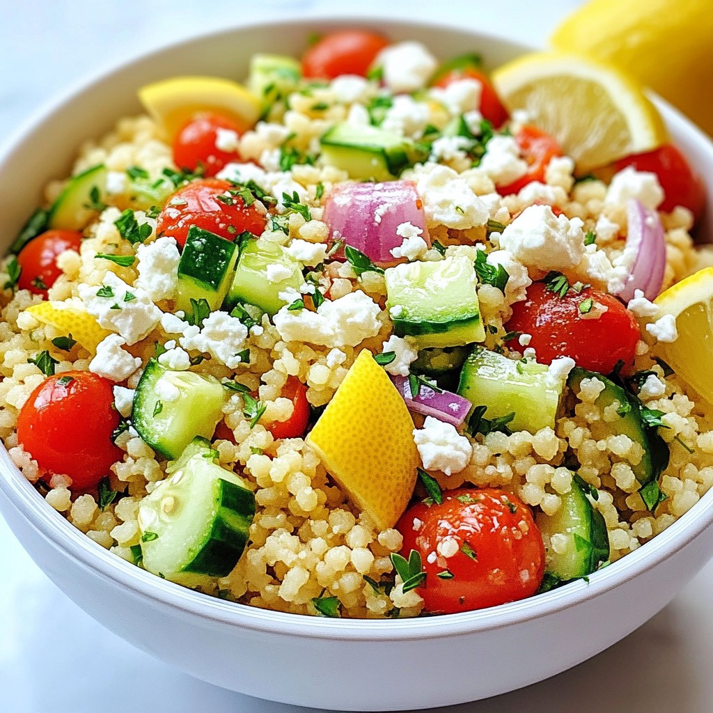 Lemon Herb Mediterranean Couscous Frisch und Lecker