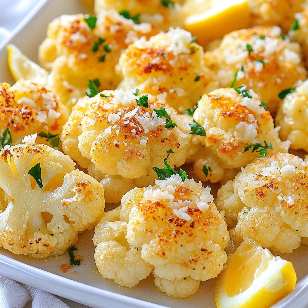 Garlic Parmesan Roasted Cauliflower Köstliche Mischung