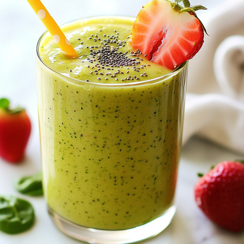 Erdbeere Kiwi Spinat Smoothie gesunder Genuss