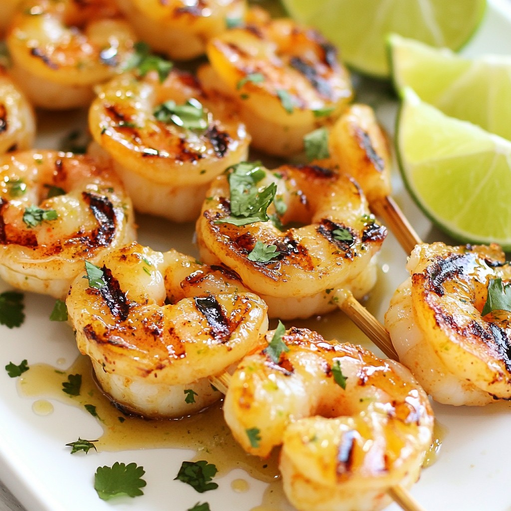 Honig-Limetten-Garnelenspieße Einfaches Grillrezept
