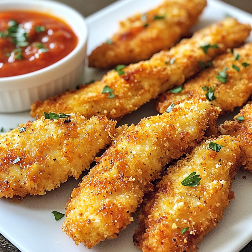 Parmesan Crusted Chicken Tenders Einfaches Rezept