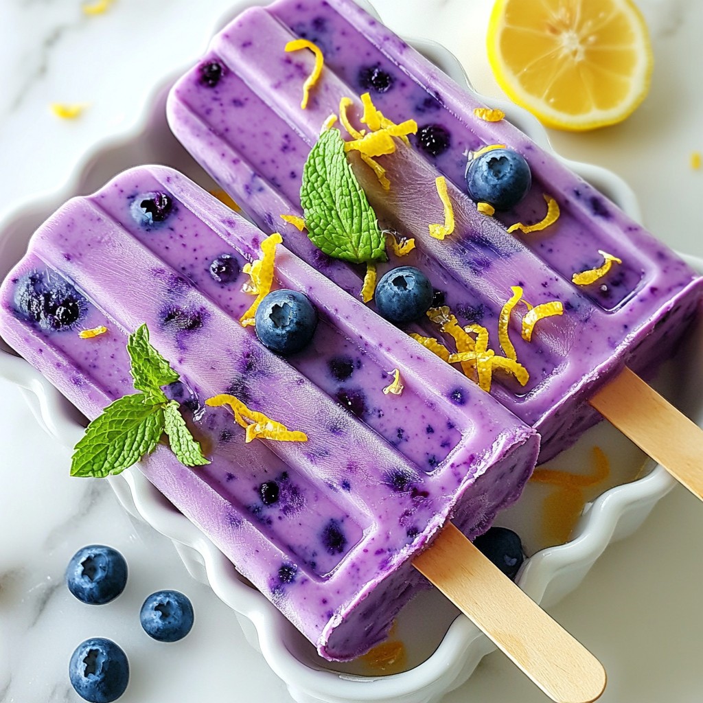 Blaubeer Zitronen Joghurt Pops Erfrischendes Dessert