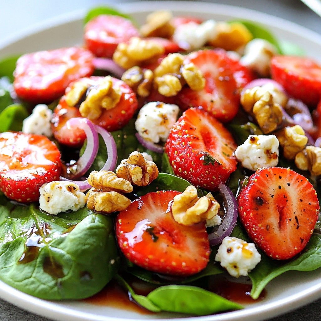 Spinach Strawberry Goat Cheese Salad Frisch und Lecker