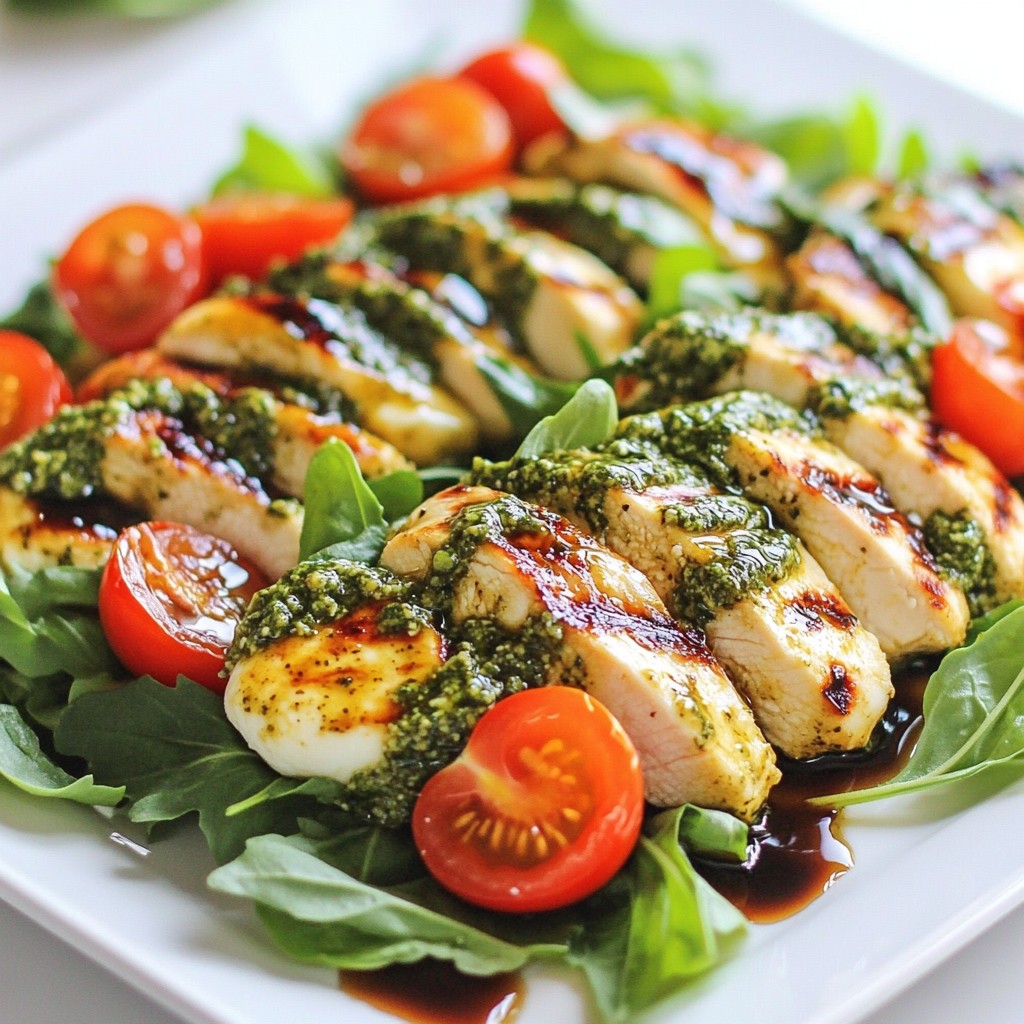 Pesto Chicken Caprese Salad Frisch und Lecker Rezept