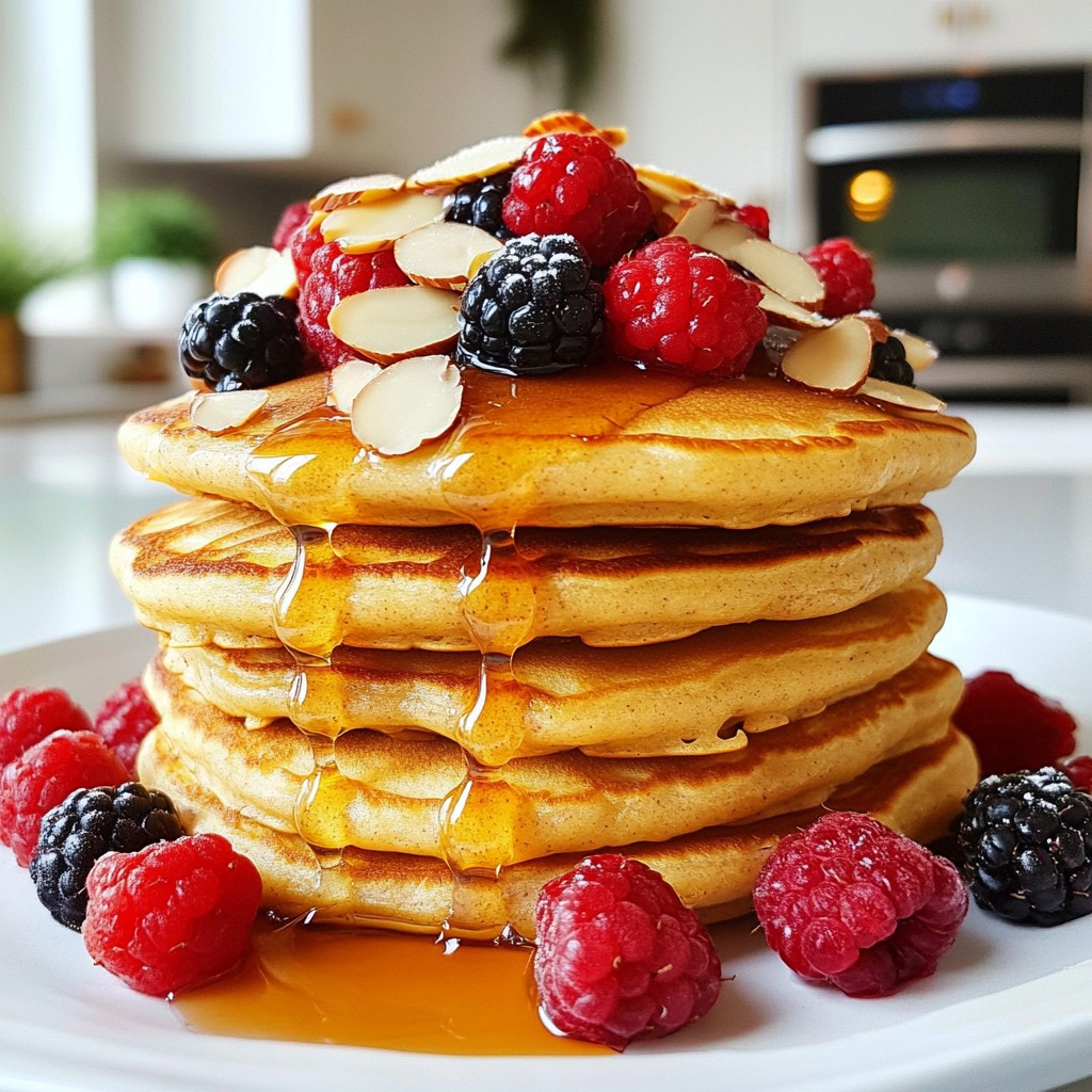 Vanilla Almond Protein Pancakes Einfaches Rezept
