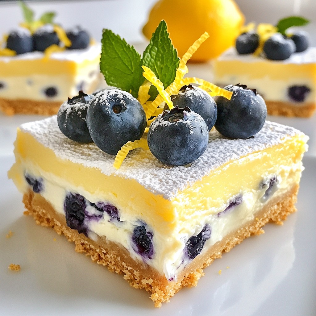 Lemon Blueberry Cheesecake Bars Frisch und Einfach