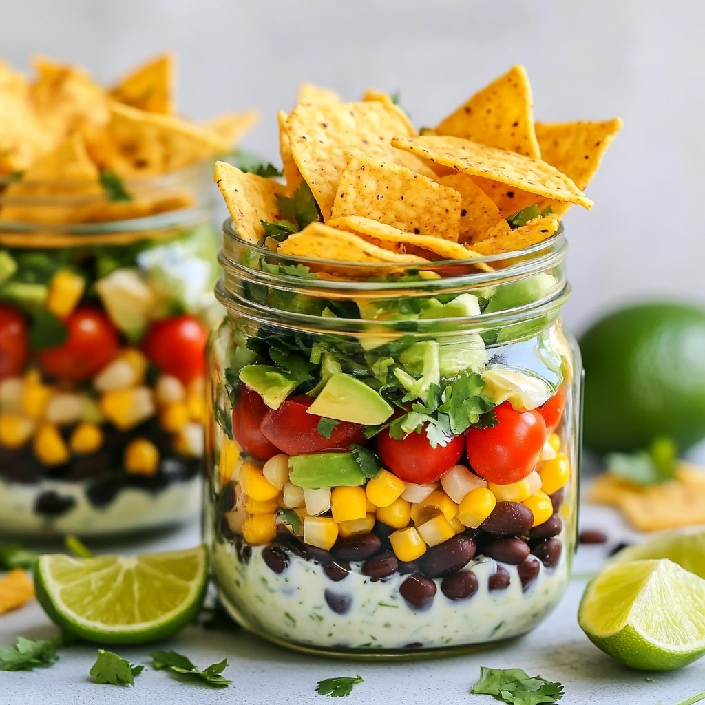 Vegetarian Taco Salad Jars Frisch und Lecker Genießen