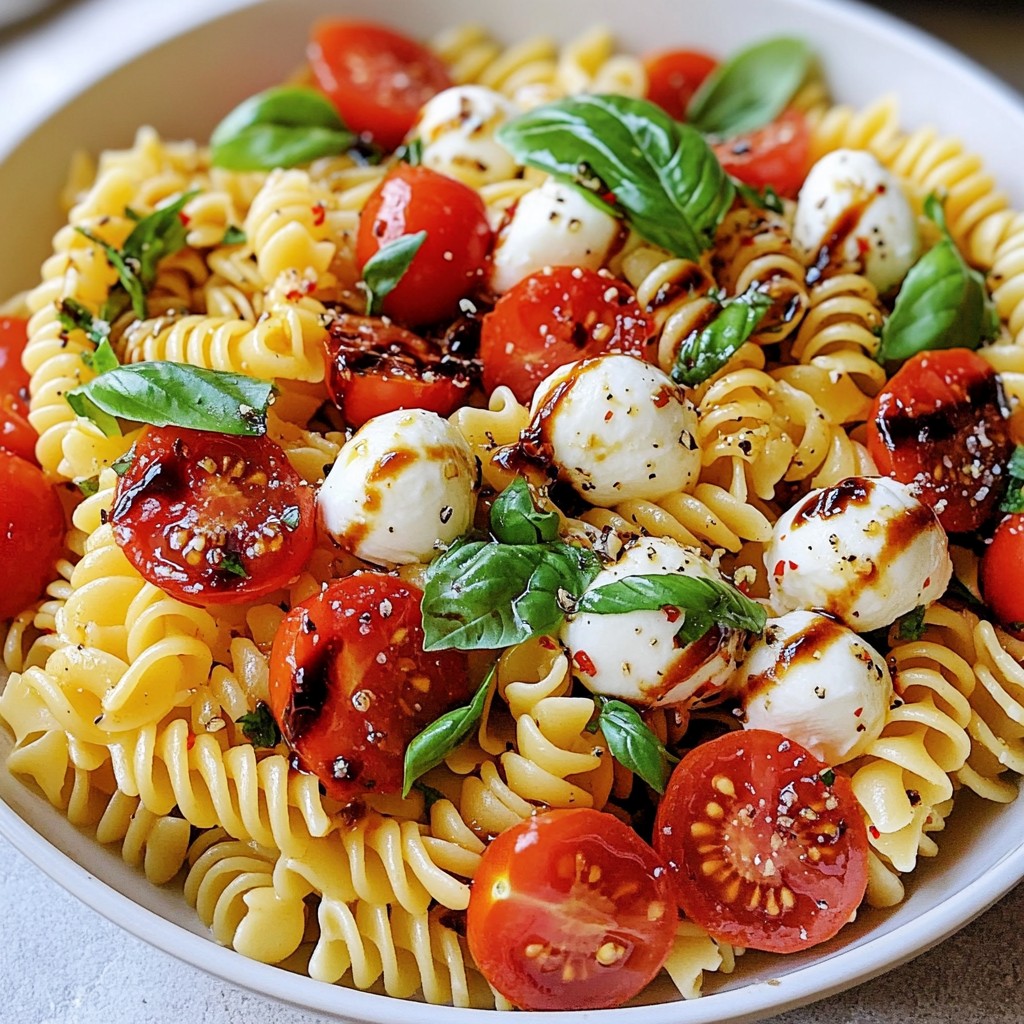 Caprese Pasta Salad Frisch und Einfach Zubereiten